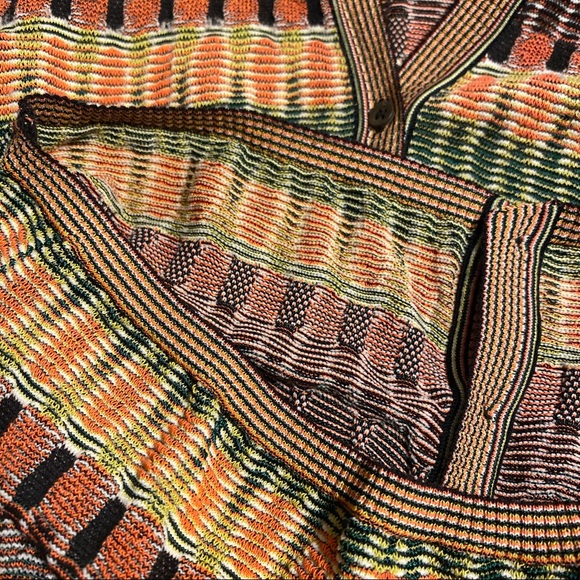 Missoni Orange Lime Green Zig Zag Cardigan Sweater - Picture 10 of 16